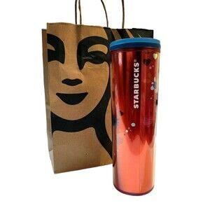 NWT Starbucks Valentines Day Red Love Floral Confetti Acrylic Tumbler 16 oz!
